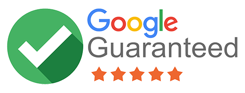 Google Guaranteed with verified check and 5 star icon